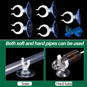 Aquarium Suction Cup Clip for Fish Tank 5Mm/0.2Inch To 28Mm/1.1Inch Airline Tubing Air Hose Holder Fixed Oxygen Tube Sucker 5Pcs