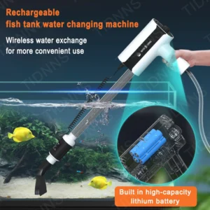 Powerful Suction Aquarium Electric Syphon Operated Fish Tank Sand Washer Vacuum Gravel Water Changer Siphon Filter Cleaner