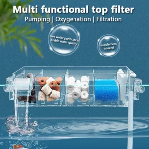 1PC Fish Tank Waterfall Filter Box Wall Mounted Built-in Silent Circulating Water Purifier For Aquarium Tank Box With Water Pump