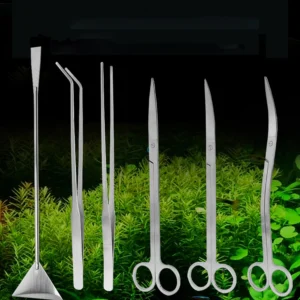 Aquarium Scissor Tools Set Wave Scissors Tweezers Plants Grass Stainless Cleaning Tools Fish Tank Shovels Aquarium Accessories