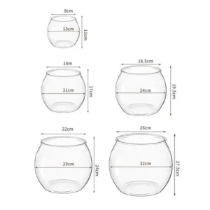 Plastic Fish Bowls Round Clear Goldfish Bowl Aquarium Hydroponic Planter Floral Container For Table Centerpiece Fish Home Decor