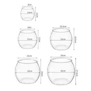 Plastic Fish Bowls Round Clear Goldfish Bowl Aquarium Hydroponic Planter Floral Container For Table Centerpiece Fish Home Decor