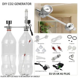 Aquarium DIY CO2 generator system kit CO2 generator, bubble counter diffuser with solenoid valve,For / Aquatic plant growth