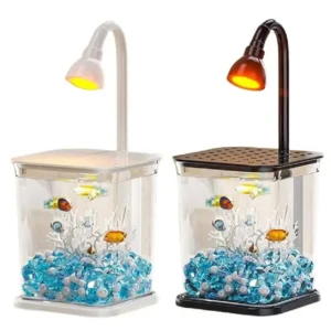 Practical Creative Mini Desktop Fish Tank INS Breathable Landscape Fish Tank Durable Silent Operation Goldfish Tank Kids
