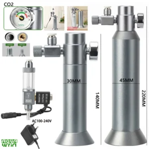 Aquarium CO2 Regulator Solenoid Valve Bubble Counter CO2 Suitable Small Gas Bottle 8-95g Fish Tank CO2 Pressure Reducing Valve