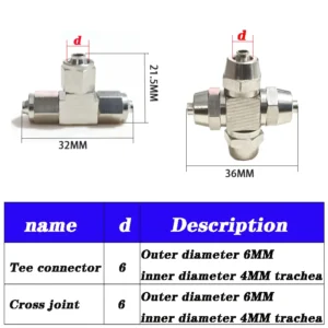 aquarium CO2 air connection valve multiple diverter CO2 system accessories air pipe stainless steel multiple diverter 4 * 6mm