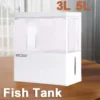 Mini Fish Tank 3L Desk Fish Tank 5L Water Plastic Fish Tank Botton Filter With Water Pump Fish Bowls