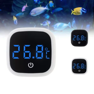 Aquarium Thermometer Fish Tank Cordless Square Degree Celsius Digital Thermometers LED Display Fish Tank Temperature Meter