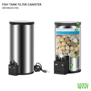 Aquarium filter Filter bucket Desktop USB power supply Stainless steel filter bucket Ultra quiet fish tank filter bucket Filter