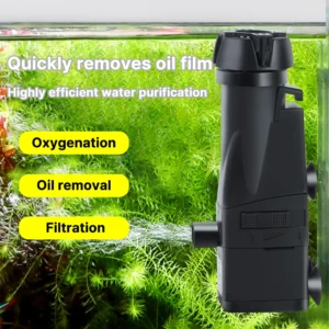 New Aquarium Surface Oil Skimmer Filter Mini Mute Auto Oil Film Processor Remove Tool for Fish Tank Water Filtration 220-240V